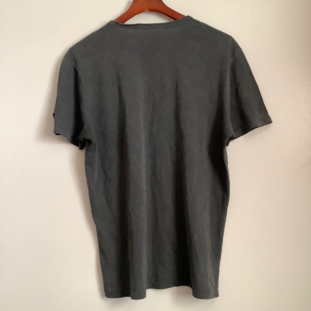 Lucky Brand Triumph Motorcycles Graphic T-Shirt Charcoal Gray Union Jack USA M - Picture 5 of 5